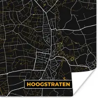 PosterMonkey Poster Kaart - Hoogstraten - Stadskaart - Goud - Plattegrond - 75x75 cm