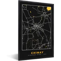 PosterMonkey Fotolijst incl. Poster - Stadskaart - Goud - Chimay - Plattegrond - Kaart - 20x30 cm - Posterlijst