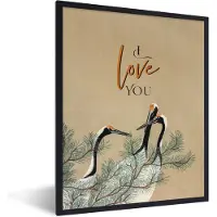 PosterMonkey Fotolijst incl. Poster - I love you - Spreuken - Quotes - Liefde - Relatie - 60x80 cm - Posterlijst