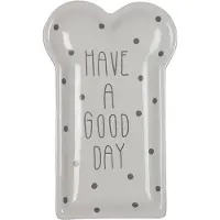 Clayre & Eef Witte Klein bord 10*17*2 cm 6CE1363