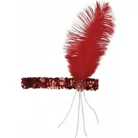 Boland hoofdband Flapper dames one size rood