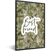 PosterMonkey Fotolijst incl. Poster - Quotes - Vriendschap - Best friend - Spreuken - 80x120 cm - Posterlijst