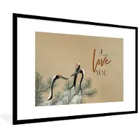 PosterMonkey Fotolijst incl. Poster - Quotes - I love you - Spreuken - Japandi - 120x80 cm - Posterlijst
