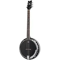 Ortega OBJE356-SBK-L Raven Series Satin Black linkshandige E/A zessnarige banjo met gigbag