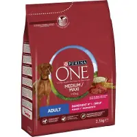 Purina One 2,5kg Medium/Maxi Adult Rund & Rijst hondenvoer droog