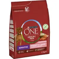Purina One 2x 2,5kg Medium/Maxi Sensitive Zalm Hondenvoer droog