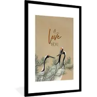 PosterMonkey Fotolijst incl. Poster - Ik hou van jou - Quotes - Spreuken - I love you - Relatie - 80x120 cm - Posterlijst
