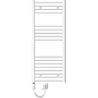 ECD-Germany Badkamerverwarmer Elektrisch 500 X 1200 Mm Met Verwarmingselement 1200w - Wit - Recht Met Zijaansluiting