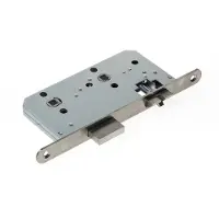 Bouwsales Projectslot vrij- en bezet 8x72 met driedelige zwengelschoot, afgeronde voorplaat roestvaststaal afmeting 235x20x3mm, doornmaat=60mm, schoot is omkeerbaar
