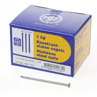 Klusgereedschapshop RVS nagels plat geruite kop 3.4 x 80mm 1kg