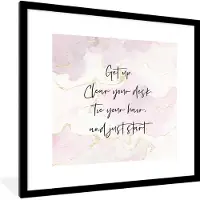 PosterMonkey Fotolijst incl. Poster - Studenten - Quotes - Motivatie - Marmer - 40x40 cm - Posterlijst