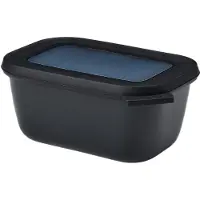 Mepal Meal prep bakje - Magnetronschaal - Cirqula rechthoekig 750 ml - Nordic black - Vershoudbakje - Diepvriesbakje