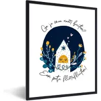 PosterMonkey Fotolijst incl. Poster - Spreuken - Quotes - Ga je mee naar buiten? - 60x80 cm - Posterlijst
