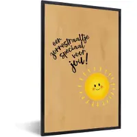 PosterMonkey Fotolijst incl. Poster - Beterschap - Quote - Zon - 20x30 cm - Posterlijst
