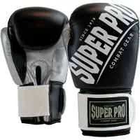 Super Pro Combat Gear Rebel (Kick)Bokshandschoenen - Zwart/Wit - 12 oz