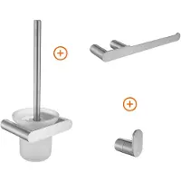Guido Gusto Toilet accessoires set RVS ovaal