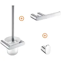 Guido Gusto Toilet accessoires set chroom ovaal