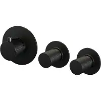 Brauer Black Carving inbouwthermostaat en 2 stopkranen met in- en afbouwdelen mat zwart