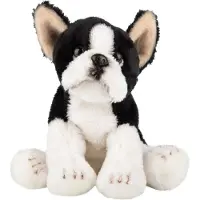 Suki Knuffeldier Boston Terrier hond - pluche knuffel - 13 cm - huisdieren thema