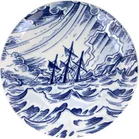 Royal Delft Schiffmacher Royal Blue Tattoo Sailor's Grave ontbijtbord 24 cm