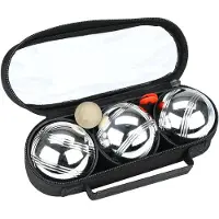 Get & go Jeu de Boules Set III - 3 Ballen - Chroom/Zwart - Staal