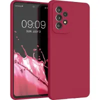 Kwmobile telefoonhoesje geschikt voor Samsung Galaxy A53 5G - Hoesje met siliconen coating - Smartphone case in kersrood