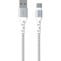 Energizer Kabel aus Metall / geflochtenem Nylon - USB-C - 2 m, weiss
