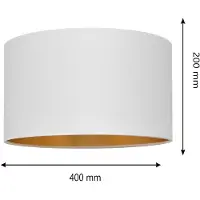 Helam Lampenkap Alba, Ø 40 cm, E27, wit/goud Alba, wit / opaal, Woon-/ Eetkamer, Textiel / Stof / Zijde