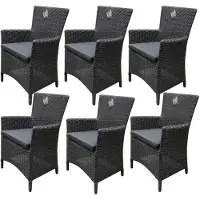 AVH-Collectie 6 stuks Capri dining tuinstoel antraciet