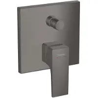 Hansgrohe Metropol ééngreeps badmengkraan afbouwdeel met rechte greep en zekerheidscombinatie, Brushed Black Chrome