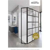 Boss & Wessing Inloopdouche bws free time 120x200 cm rookglas timeless coating mat zwart profiel