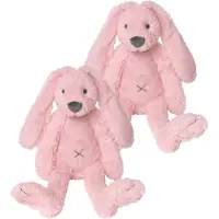 Happy horse 2x stuks roze pluche konijn knuffel Richie - Dieren speelgoed konijnen