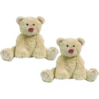 Happy horse 2x stuks beige pluche knuffelbeer Boogy 35 cm - Beren dieren speelgoed knuffels