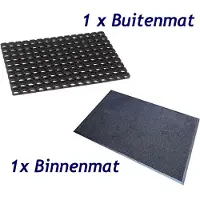 Huismerk Premium Twinpack Rubber Ring- En Droogloopmat - Zwart 2 Delig