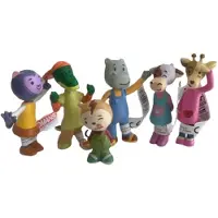 Comansi Misha dieren Speelset - krokodil, neushoorn, hert, koe enz. - 6,5cm - kunststof