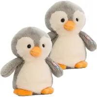 Keel Toys Pluche Pinguïn Knuffel - Grijs/Wit - 14 cm - Pooldieren speelgoed