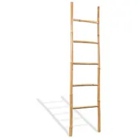 vidaXL Handdoekladder met 5 sporten 150 cm bamboe