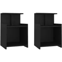 vidaXL Nachtkastjes 2 st 40x35x60 cm bewerkt hout zwart