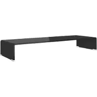 vidaXL Tv-meubel/monitorverhoger zwart 90x30x13 cm glas244138