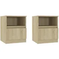 vidaXL Nachtkastjes 2 st 40x40x50 cm bewerkt hout sonoma eikenkleurig