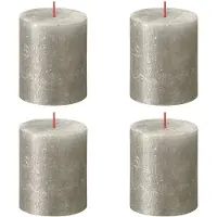 Bolsius Stompkaarsen Shimmer 4 st rustiek 80x68 mm champagnekleurig