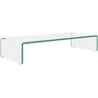 vidaXL TV-tafel/beeldschermverhoger, glas, transparant, 70x30x13 cm