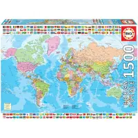 Educa Puzzel 1500 stukken Political Worldmap 18500