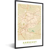 PosterMonkey Fotolijst incl. Poster - België - Aarschot - Stadskaart - Kaart - Plattegrond - 60x90 cm - Posterlijst