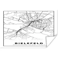 PosterMonkey Poster Plattegrond - Bielefeld - Kaart - Stadskaart - 120x80 cm