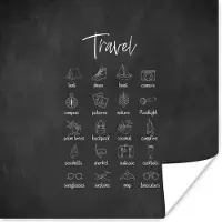 PosterMonkey Poster Spreuken - Quotes - Travel - Boot - Camera - 30x30 cm