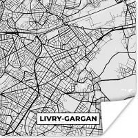 PosterMonkey Poster Stadskaart - Frankrijk - Kaart - Livry-Gargan - Plattegrond - 100x100 cm XXL