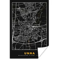 PosterMonkey Poster Duitsland – Black and Gold – Unna – Stadskaart – Kaart – Plattegrond - 20x30 cm