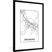 PosterMonkey Fotolijst incl. Poster - Kaart - Troisdorf - Plattegrond - Stadskaart - 80x120 cm - Posterlijst