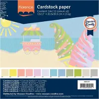 Florence Vaessen Creative Cardstock - Paaskleuren - 30,5 x 30,5 cm - 24 vellen - Textuur - 216 g